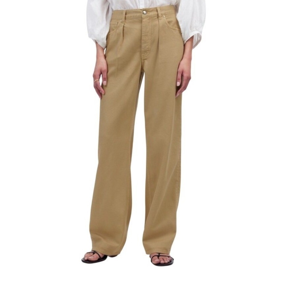 Madewell Jeans Women 32 Pleated Low-Slung Baggy Tan Airy Denim EUC NU265
